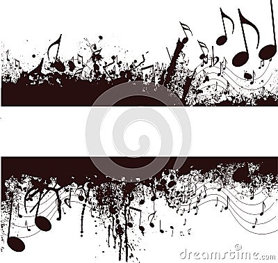 Grunge music notes Vector Illustration