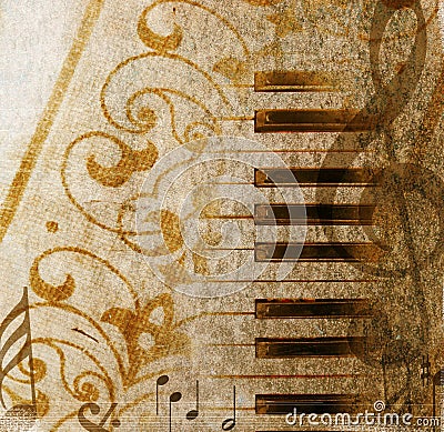 Grunge musical background Stock Photo