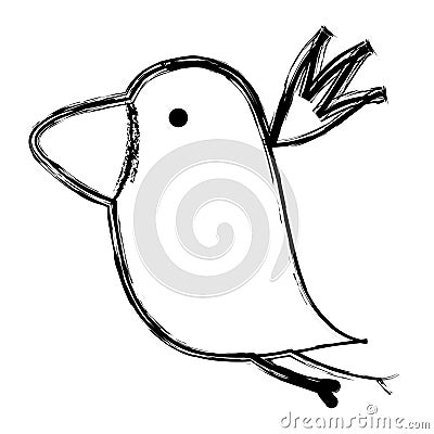 Grunge nice bird fauna animal Vector Illustration