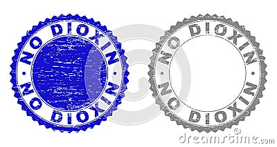Grunge NO DIOXIN Textured Stamp Seals Vector Illustration