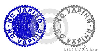 Grunge NO VAPING Textured Stamps Vector Illustration