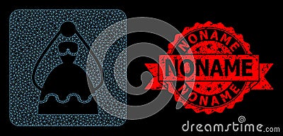 Grunge Noname Stamp Seal and Polygonal Network Bride Vector Illustration