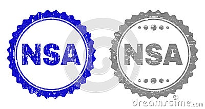 Grunge NSA Textured Stamps Vector Illustration