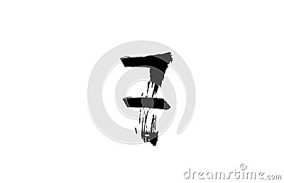 7 grunge number logo icon design. Handwritten vintage concept. Black color for business and company Vector Illustration