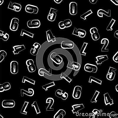 Grunge Numbers Seamless Pattern Stock Photo