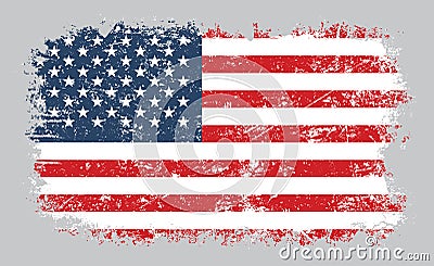 Grunge old American flag vector illustration Vector Illustration