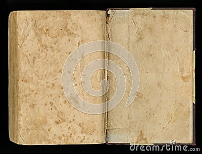 Grunge old paper for treasure map or vintage. Unfolded book dark smudged paper. Stock Photo