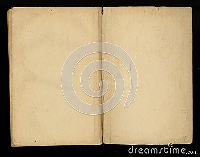 Grunge old paper for treasure map or vintage. Unfolded book dark smudged paper. Stock Photo