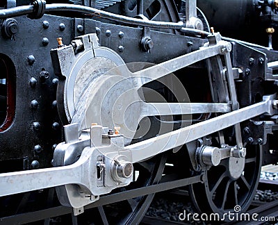 Grunge old steam locomotive Stock Photo