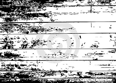 Grunge old wood black background. Wooden planks distressed overlay texture. Aged board. EPS10 vector Vector Illustration