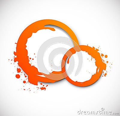 Grunge orange circles Vector Illustration