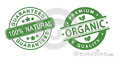 Grunge organic stamps Vector Illustration