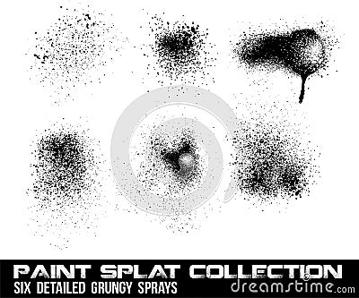 Grunge Paint Splatter Collection Vector Illustration