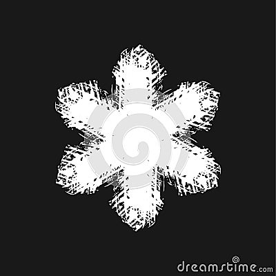 Grunge Painted Snowflake Vector Illustration