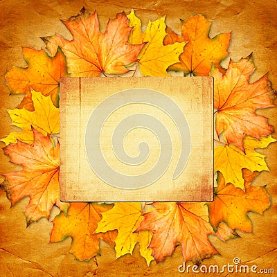 Grunge paper design in scrapbooking style with photoframe Stock Photo
