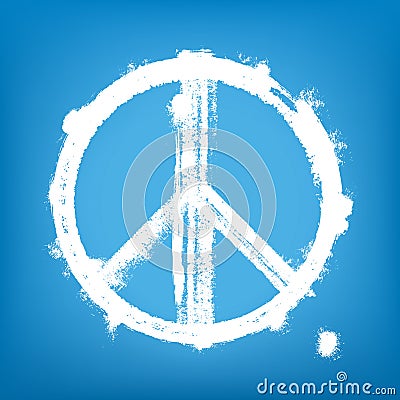 Grunge peace sign Cartoon Illustration