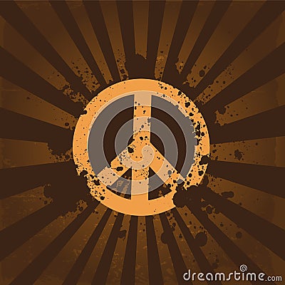 Grunge peace symbol Vector Illustration