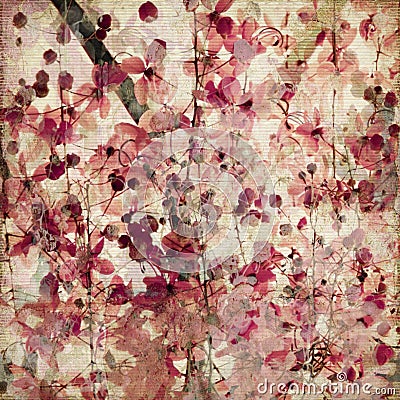 Grunge pink blossom bamboo antique background Stock Photo