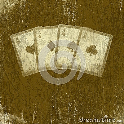 Grunge playing cards. Abstract scratch background. Stock Photo