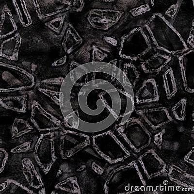 Grunge polygonal grey shapes on black background Stock Photo