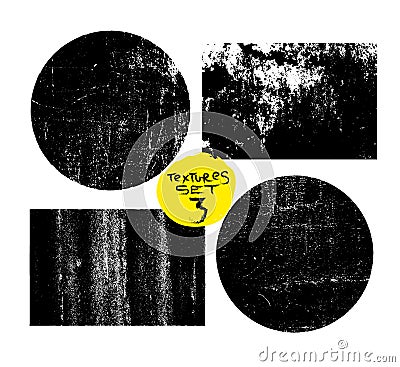 Grunge post stamps collection, circles. Banners, insignias , logos, icons, labels and badges set. Vector distress textures Stock Photo