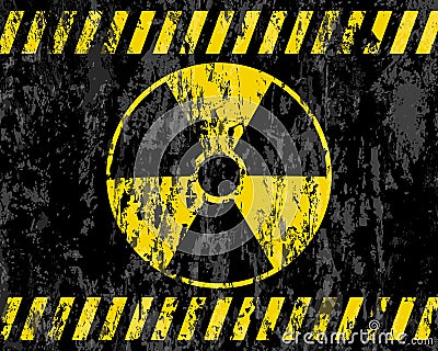 Grunge radiation sign background Vector Illustration