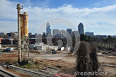 Grunge Raleigh Skyline Stock Photo