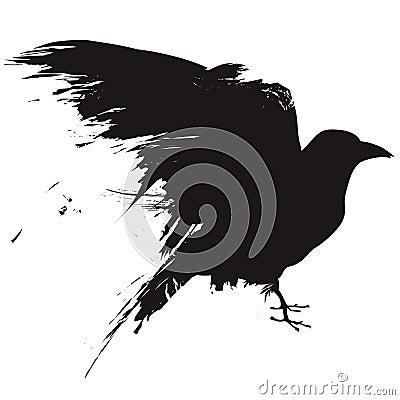 Grunge raven Vector Illustration