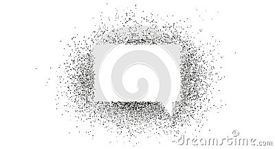 Grunge rectangular speech chat bubble. Flat vector illustration isolated on white Cartoon Illustration