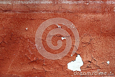 Grunge red brown aged crackle wall texture Stock Photo