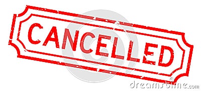 Grunge red cancelled word rubber stamp on white background Stock Photo