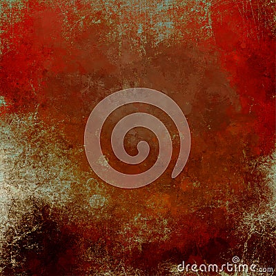 Grunge red watercolor and on beige distressed rusted colors, old splashed and scratched bloody paper Stock Photo