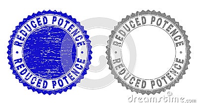 Grunge REDUCED POTENCE Scratched Stamp Seals Vector Illustration