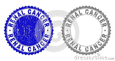 Grunge RENAL CANCER Textured Watermarks Vector Illustration