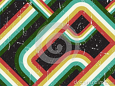 Grunge retro striped background Vector Illustration