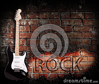 Grunge rock music poster Stock Photo