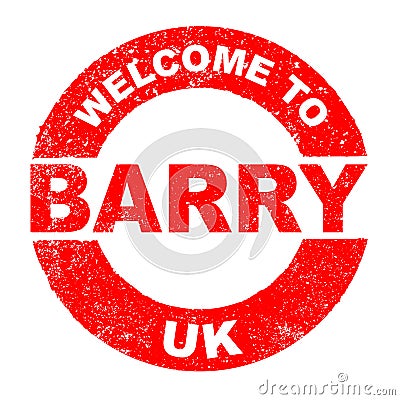 Rubber Ink Stamp Welcome To Barry UK Vector Illustration