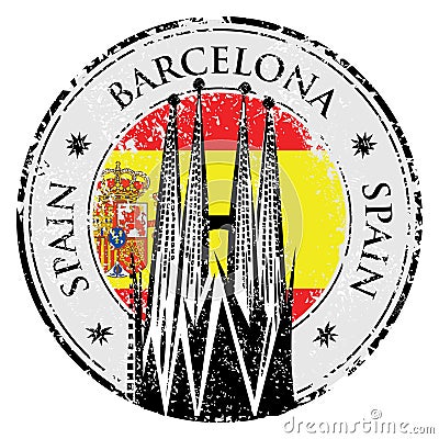 Grunge rubber stamp of Barcelona, Spain, vector Vector Illustration
