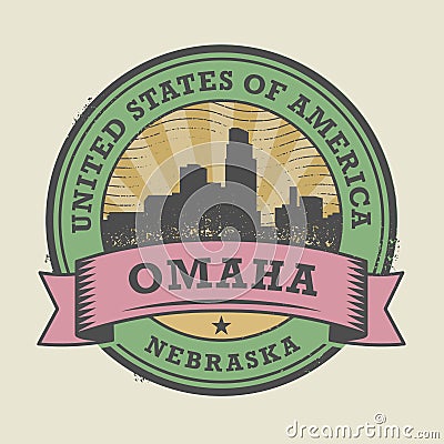 Grunge rubber stamp with name of Omaha, Nebraska Vector Illustration