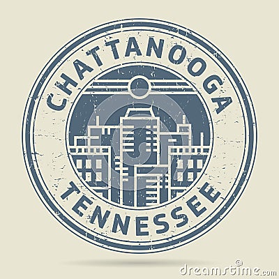 Grunge rubber stamp or label with text Chattanooga, Tennessee Vector Illustration
