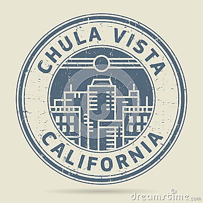 Grunge rubber stamp or label with text Chula Vista, California Vector Illustration