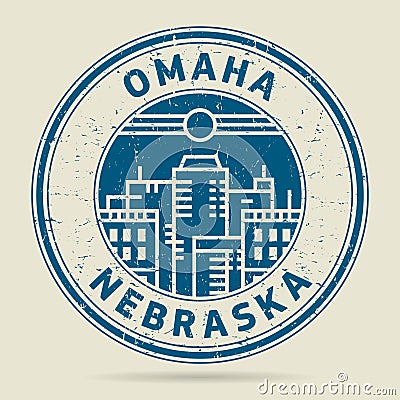 Grunge rubber stamp or label with text Omaha, Nebraska Vector Illustration