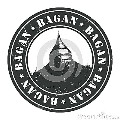 Grunge rubber stamp with the name Bagan Vector Illustration