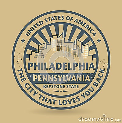 Grunge rubber stamp with name of Philadelphia, Pennsylvania Vector Illustration