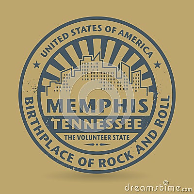 Grunge rubber stamp with name of Tennessee, Memphis Vector Illustration