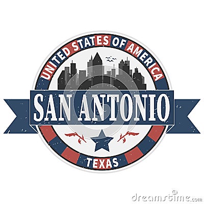 Grunge rubber stamp with name of Texas, San Antonio, vector illustration Vector Illustration