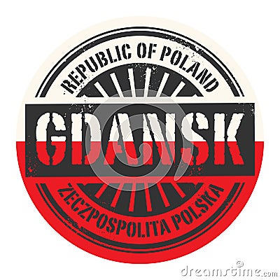 Grunge rubber stamp with the text Republic of Poland, Gdansk Vector Illustration