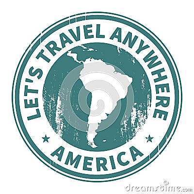 Grunge rubber stamp with the text Travel South America written i Vector Illustration