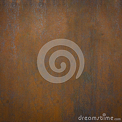 Grunge rusty dark orange brown weathered aged metal corten steel wall texture background square Stock Photo