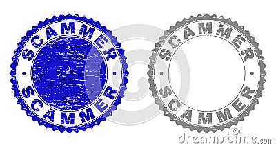 Grunge SCAMMER Textured Watermarks Vector Illustration